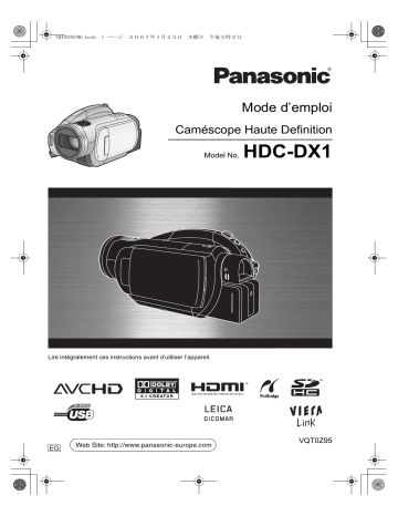 Mode d'emploi | Panasonic HDCDX1 Operating instrustions | Fixfr