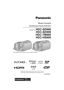 Panasonic HDCSD900EG Operating instrustions