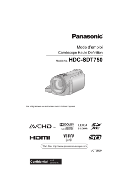 Panasonic HDCSDT750EG Operating instrustions
