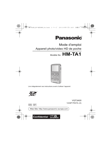 HMTA1EG | Mode d'emploi | Panasonic HMTA1EF Operating instrustions | Fixfr