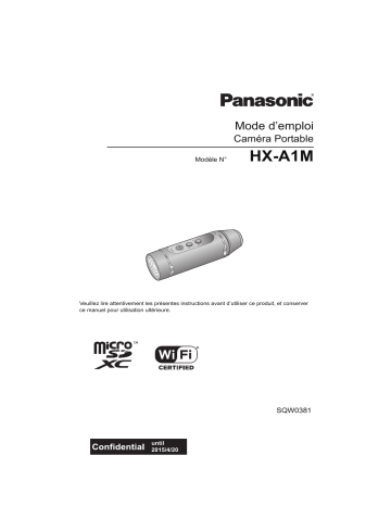 Mode d'emploi | Panasonic HXA1ME Operating instrustions | Fixfr