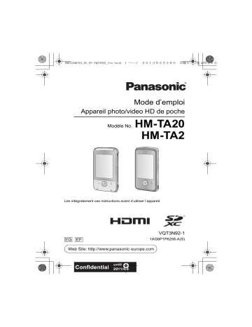 HMTA2EG | HMTA2EF | HMTA20EF | Mode d'emploi | Panasonic HMTA20EG Operating instrustions | Fixfr