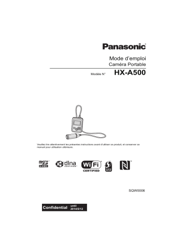 Mode d'emploi | Panasonic HXA500E Operating instrustions | Fixfr