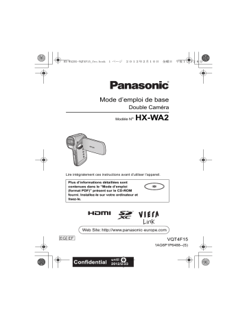 HXWA2EG | Mode d'emploi | Panasonic HXWA2EF Operating instrustions | Fixfr