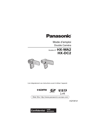 Mode d'emploi | Panasonic HXWA2EG Operating instrustions | Fixfr