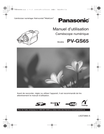 Mode d'emploi | Panasonic PVGS65 Operating instrustions | Fixfr