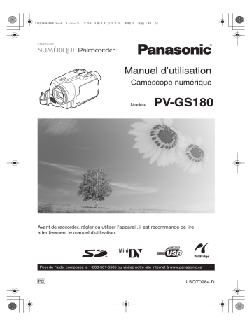 Mode d'emploi | Panasonic PVGS180 Operating instrustions | Fixfr
