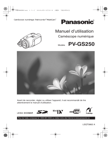 Mode d'emploi | Panasonic PVGS250 Operating instrustions | Fixfr