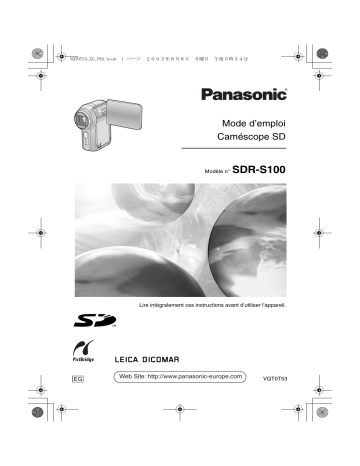 Mode d'emploi | Panasonic SDRS100EG Operating instrustions | Fixfr