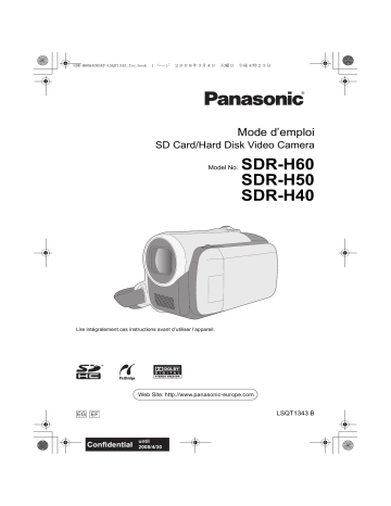 Mode d'emploi | Panasonic SDRH50 Operating instrustions | Fixfr