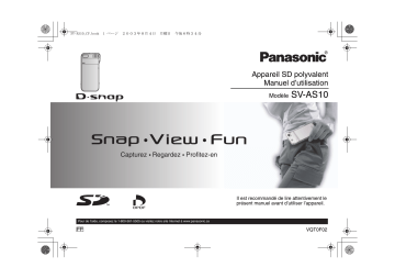 Mode d'emploi | Panasonic SVAS10PP Operating instrustions | Fixfr