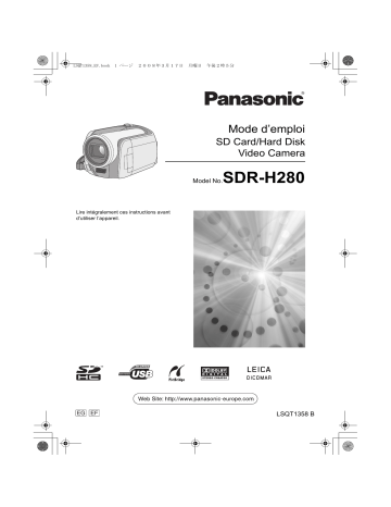 Mode d'emploi | Panasonic SDRH280 Operating instrustions | Fixfr