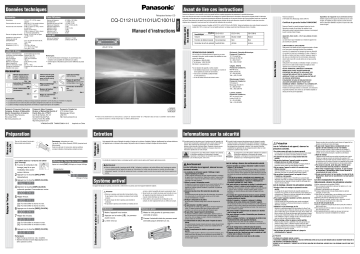 CQC1121U | CQC1001U | Mode d'emploi | Panasonic CQC1101U Operating instrustions | Fixfr