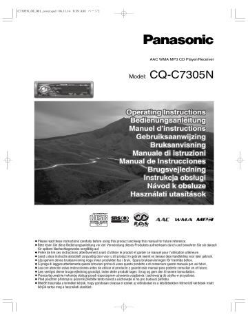 Mode d'emploi | Panasonic CQC7305N Operating instrustions | Fixfr