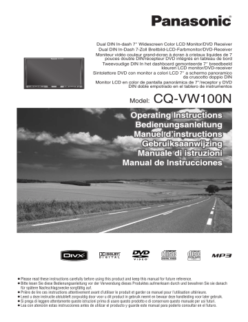 Mode d'emploi | Panasonic CQVW100N Operating instrustions | Fixfr