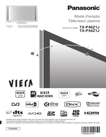 TXP46Z1J | Mode d'emploi | Panasonic TXP54Z1J Operating instrustions | Fixfr