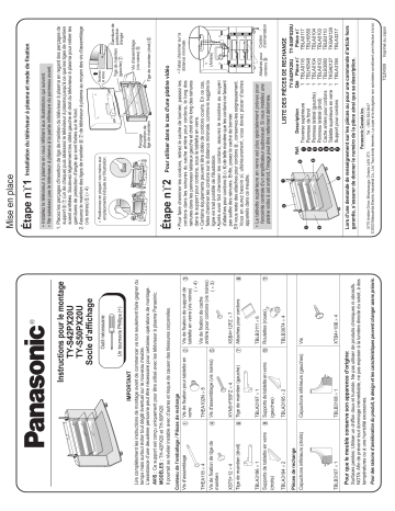 TYS50PX20U | Mode d'emploi | Panasonic TYS42PX20U Operating instrustions | Fixfr