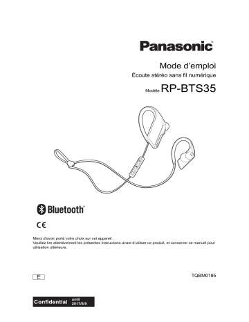 Mode d'emploi | Panasonic RPBTS35E Operating instrustions | Fixfr