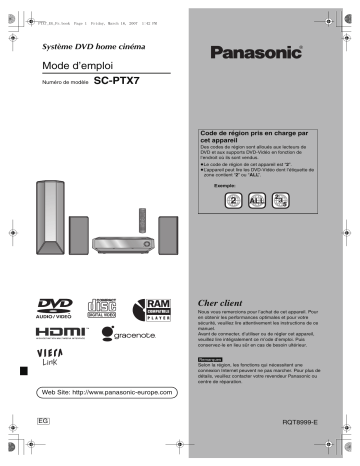 Mode d'emploi | Panasonic SCPTX7 Operating instrustions | Fixfr