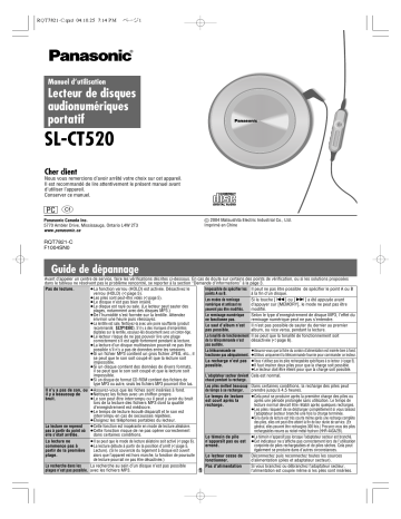 Mode d'emploi | Panasonic SLCT520 Operating instrustions | Fixfr