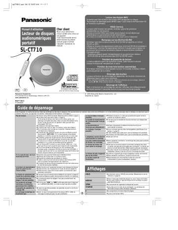 Mode d'emploi | Panasonic SLCT710 Operating instrustions | Fixfr