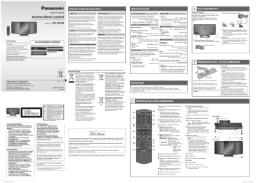 Mode d'emploi | Panasonic SCHC25EF Operating instrustions | Fixfr