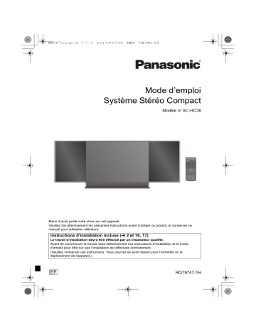 Mode d'emploi | Panasonic SCHC38EF Operating instrustions | Fixfr