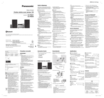 SCPM251 | Mode d'emploi | Panasonic SCPM250 Operating instrustions | Fixfr