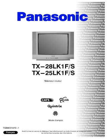 TX28LK1FS | Mode d'emploi | Panasonic TX25LK1FS Operating instrustions | Fixfr