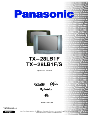 Mode d'emploi | Panasonic TX28LB1FS Operating instrustions | Fixfr