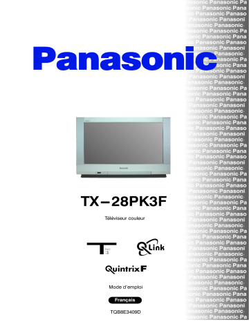 Mode d'emploi | Panasonic TX28PK3F Operating instrustions | Fixfr
