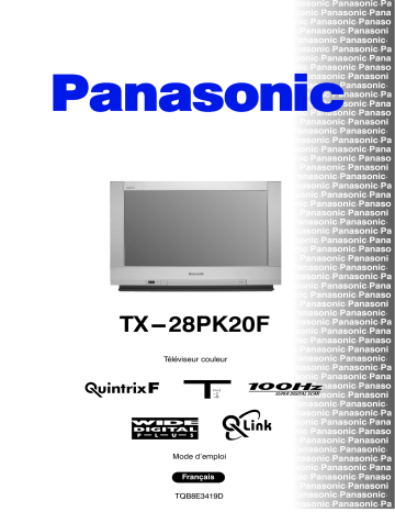 Mode d'emploi | Panasonic TX28PK20F Operating instrustions | Fixfr