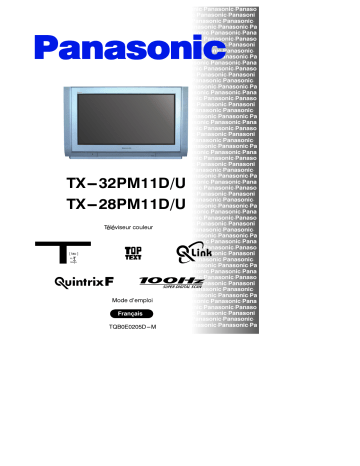 TX32PM11DU | Mode d'emploi | Panasonic TX28PM11DU Operating instrustions | Fixfr
