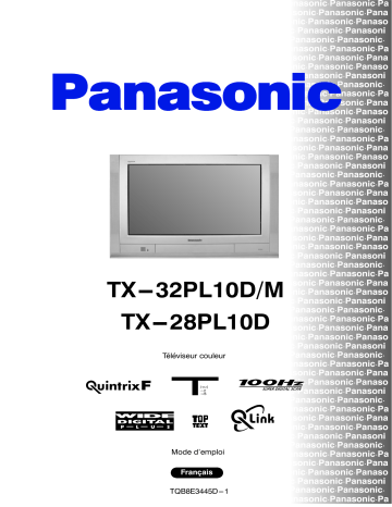 TX32PL10DM | Mode d'emploi | Panasonic TX28PL10D Operating instrustions | Fixfr