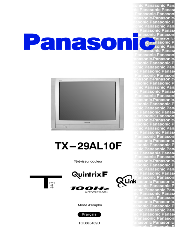 Mode d'emploi | Panasonic TX29AL10F Operating instrustions | Fixfr