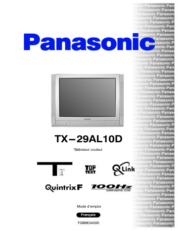 Mode d'emploi | Panasonic TX29AL10D Operating instrustions | Fixfr