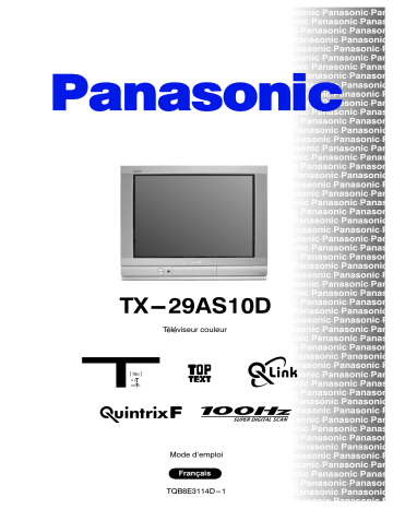 Mode d'emploi | Panasonic TX29AS10D Operating instrustions | Fixfr