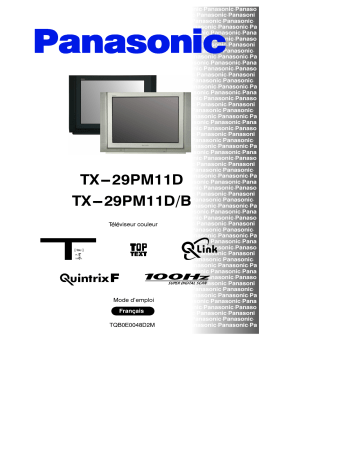 Mode d'emploi | Panasonic TX29PM11DB Operating instrustions | Fixfr