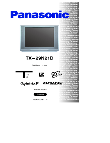 Mode d'emploi | Panasonic TX29N21D Operating instrustions | Fixfr