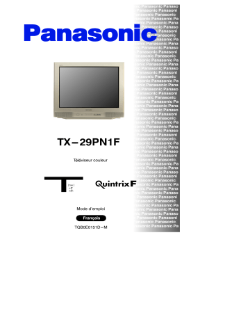 Mode d'emploi | Panasonic TX29PN1F Operating instrustions | Fixfr