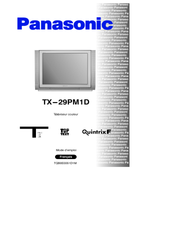 Mode d'emploi | Panasonic TX29PM1D Operating instrustions | Fixfr