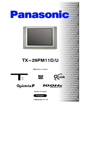 Mode d'emploi | Panasonic TX29PM11DU Operating instrustions | Fixfr