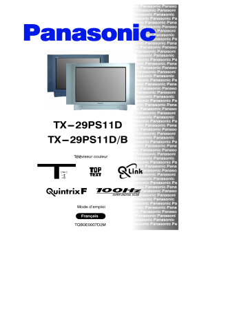 TX29PS11DB | Mode d'emploi | Panasonic TX29PS11D Operating instrustions | Fixfr