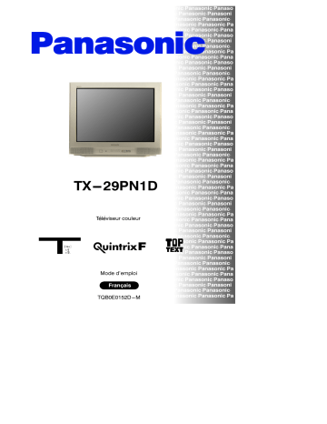 Mode d'emploi | Panasonic TX29PN1D Operating instrustions | Fixfr