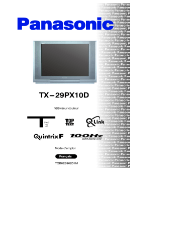 Mode d'emploi | Panasonic TX29PX10D Operating instrustions | Fixfr