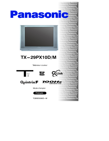 Mode d'emploi | Panasonic TX29PX10DM Operating instrustions | Fixfr