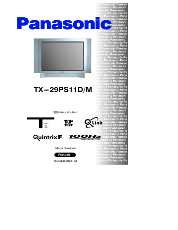 Mode d'emploi | Panasonic TX29PS11DM Operating instrustions | Fixfr