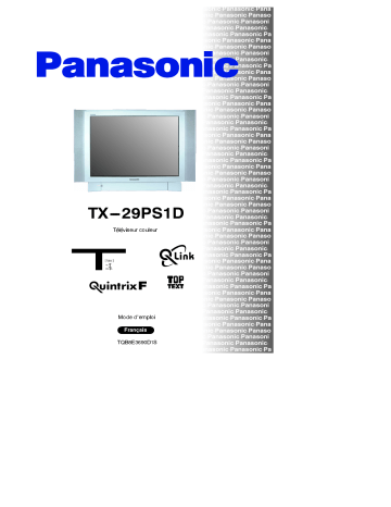 Mode d'emploi | Panasonic TX29PS1D Operating instrustions | Fixfr