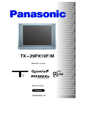 Mode d'emploi | Panasonic TX29PX10FM Operating instrustions | Fixfr