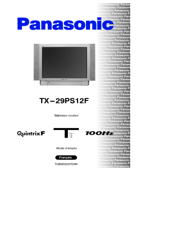 Mode d'emploi | Panasonic TX29PS12F Operating instrustions | Fixfr